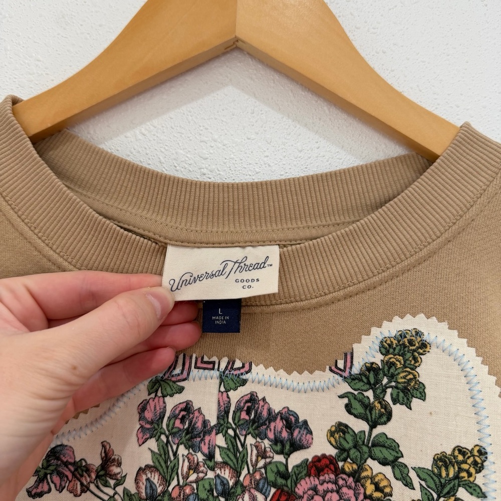 Floral Patchwork Cropped Sweatshirt - image 5